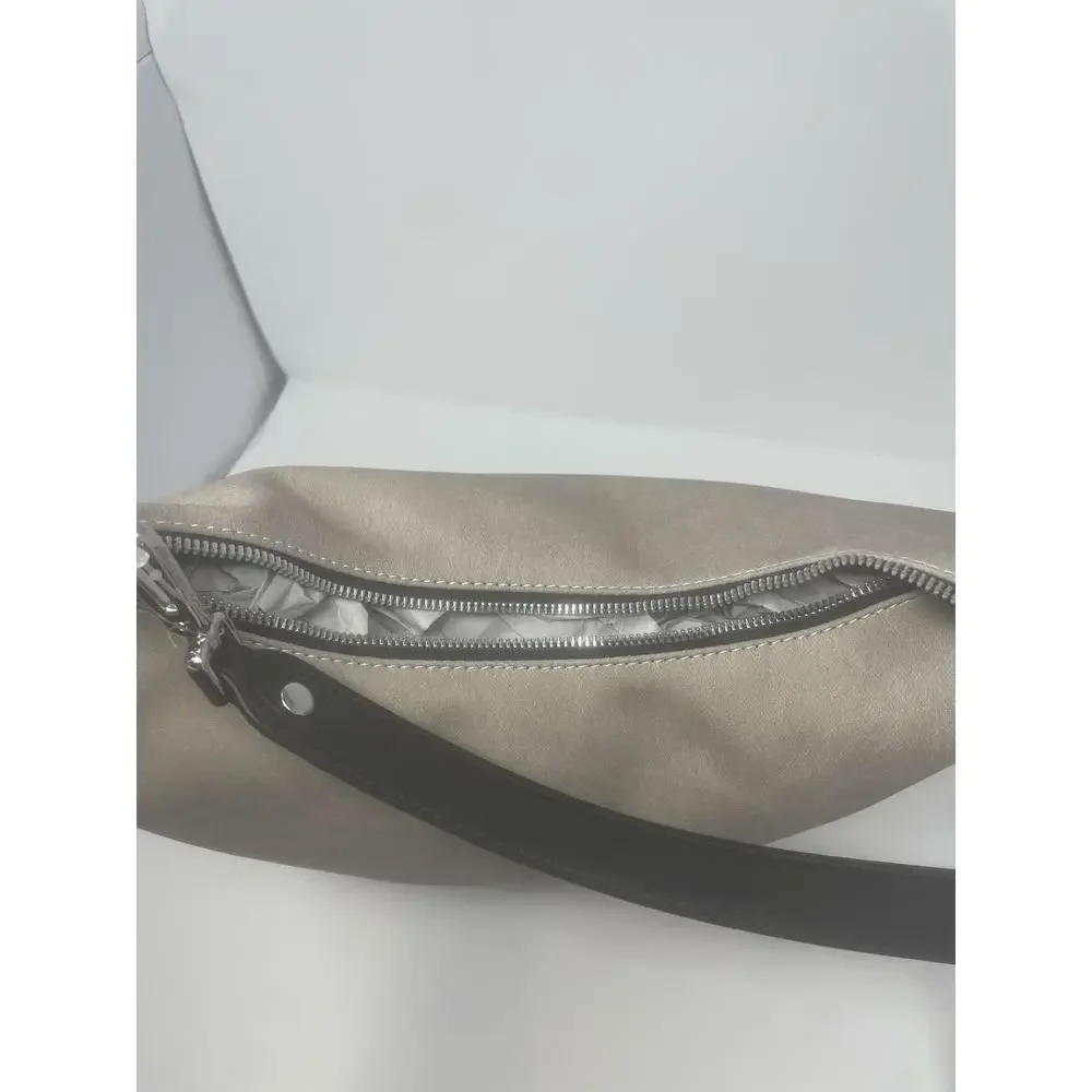 Calvin Klein Women's Elaine Hobo Large Shoulder Bag Grey Combo/Silver Small Size